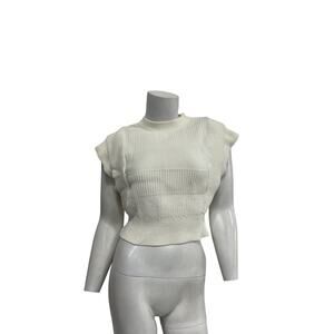 Iro 'Guarida' White Strong Shoulder Sweater Size S